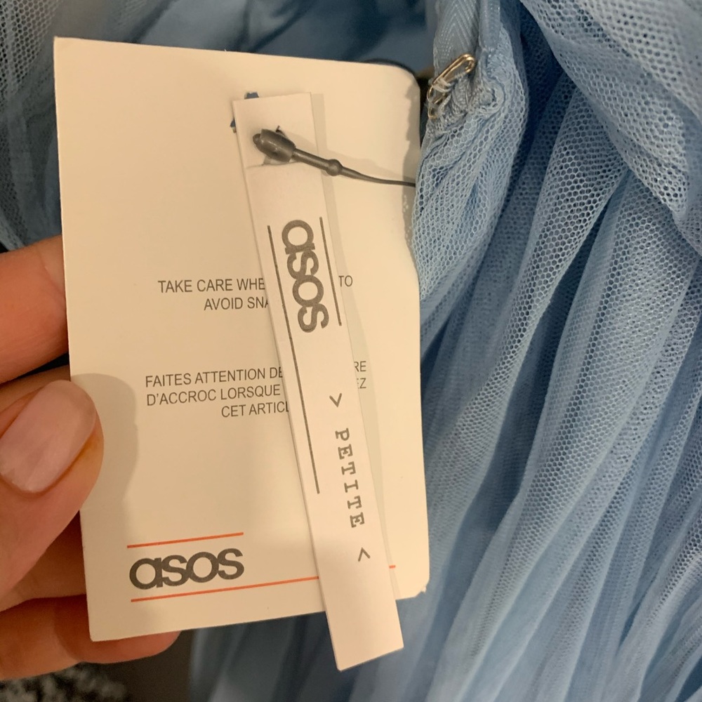 ASOS Petite one shoulder tulle maxi dress Size 6P - Picture 7 of 8